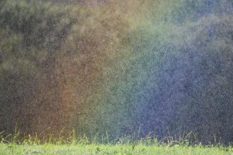 Rainbow in raindrops